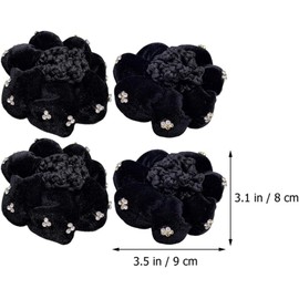 4 Piezas de Redecillas para Moños de Poliéster Negro, Accesorios Cabello de Mujer, Fáciles de Usar y Elegantes para Bailarinas y Enfermeras