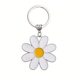 TETING GINING Colorful Daisy Flower Floral Bee Keychain for Women Jewelry (B)