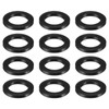 sourcing map 12 Pcs Solid Nitrile Rubber Flat Washer DN40