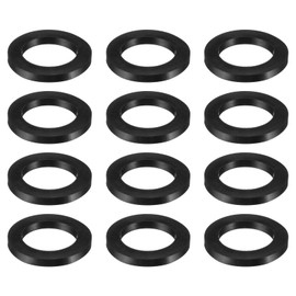 sourcing map 12 Pcs Solid Nitrile Rubber Flat Washer DN40 2-5/32" OD x 1-1/2" ID x 1/4" Thickness Large Washers O Ring Sealing Gaskets, Industrial Flat Rubber Spacer, Black