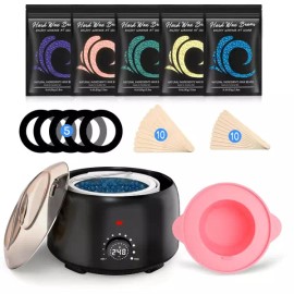 TIKESI 여성 및 남성용 TIKESI 왁싱 키트 14OZ 5봉지 하드 왁스 비드가 포함된 디지털 워머 전신 얼굴 눈썹 비키니 [Blush] TIKESI Waxing Kit for Women and Men 14OZ Includes 5 Bags of Hard Wax Beads with Digital Warmer for Full Body, Face, Eyebrows, Bikini [Blush]
