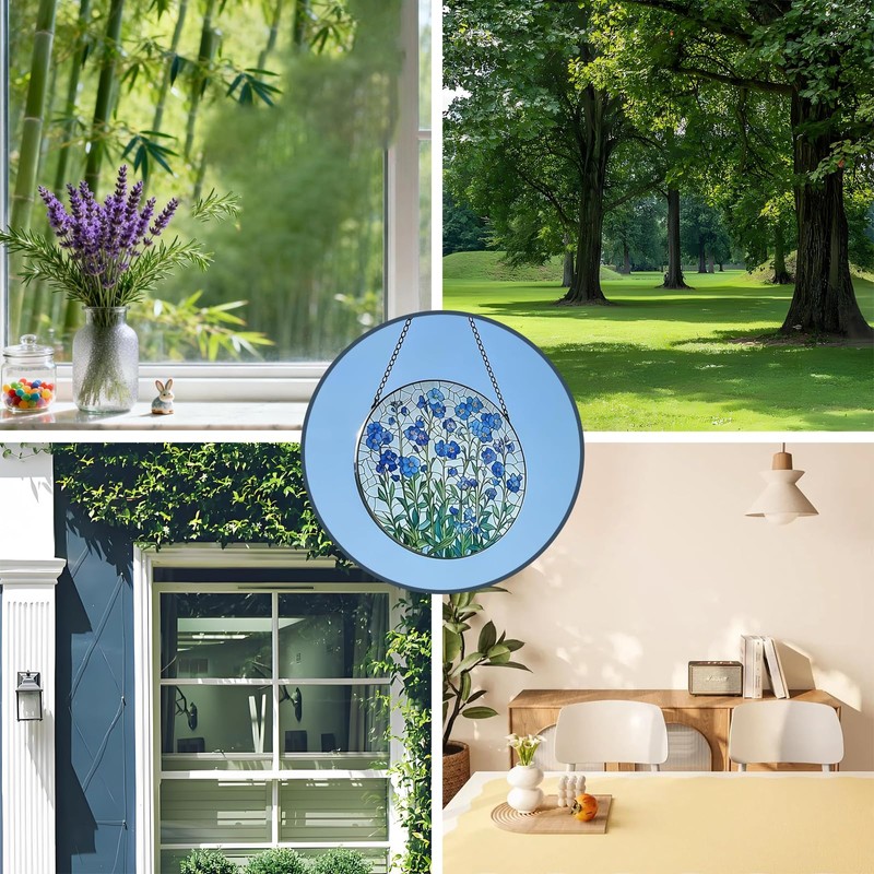 Forget Me Not Gifts, 7.8Inch Sun Catchers for Windows Forget