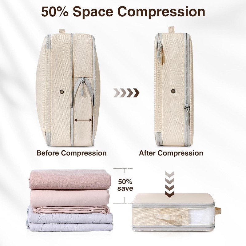 6-Pack Ultra Space Saving Self Compression Organizer - Compression Storage