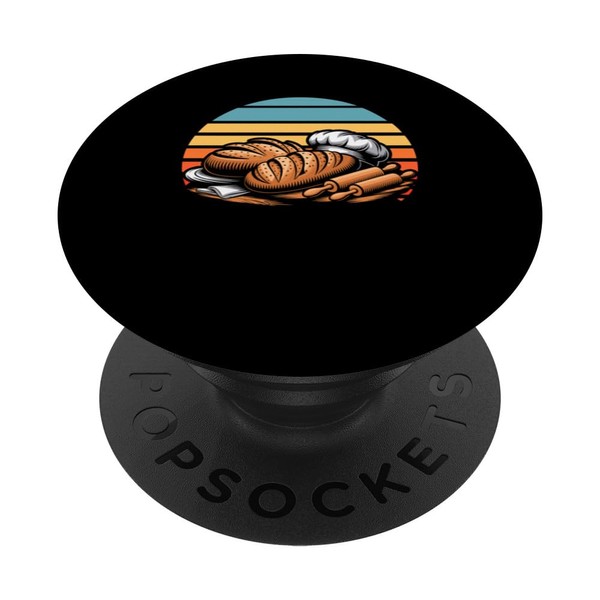 Retro Bäcker Backen Nudelholz Gebäck Bäcker PopSockets Klebender PopGrip