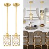Osimir Brushed Gold Pendant Lights Kitchen Island, 2 Pack Brass