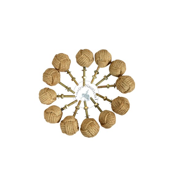 Aasiya Nautical Cabinet Knot Rope Knob/Jute Door Knobs Beach Seaside