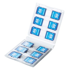 Sanwa Supply FC-MMC26CL SD Card Case (12 Card Storage) Clear