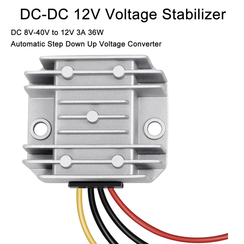 Greluma 1 x Waterproof DC-DC 12V Voltage Stabiliser DC 8V-40V