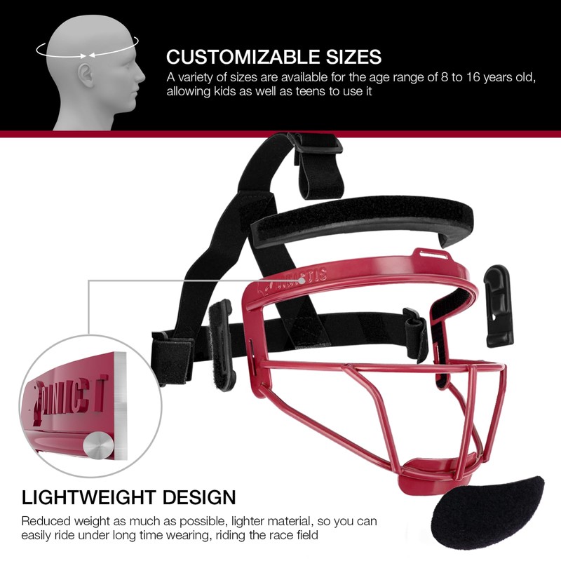 Dinictis Softball Face Mask, Lightweight, Comfortable, with Wide Field Vision,