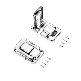 MroMax 2Pcs Toggle Catch Lock 1.89" x 1.3" (LxW) Iron Hasp Latches Silver Modern Decorative Clasp with Mounting Screws for Jewelry Case Wooden Boxes Mailbox Chest Trunk Toolbox and Suitcase