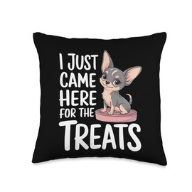Cute Dog Treat Lover Graphic for Chihuahua Enthusiasts Throw Pillow
