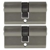 2x Profile Cylinder 60 mm 30/30 Keyed Alike Emergency and