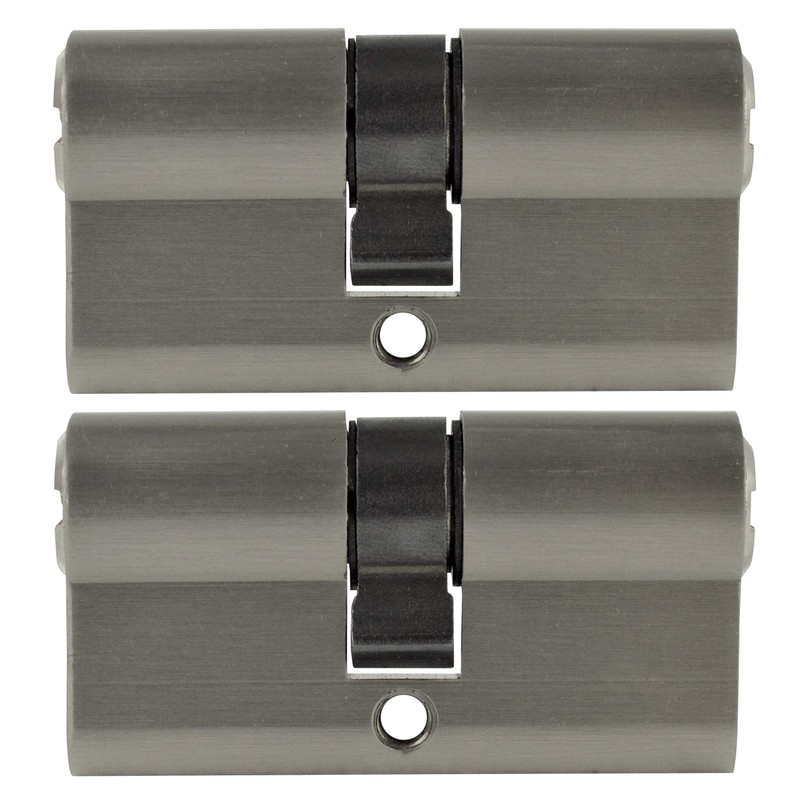 2x Profile Cylinder 60 mm 30/30 Keyed Alike Emergency and