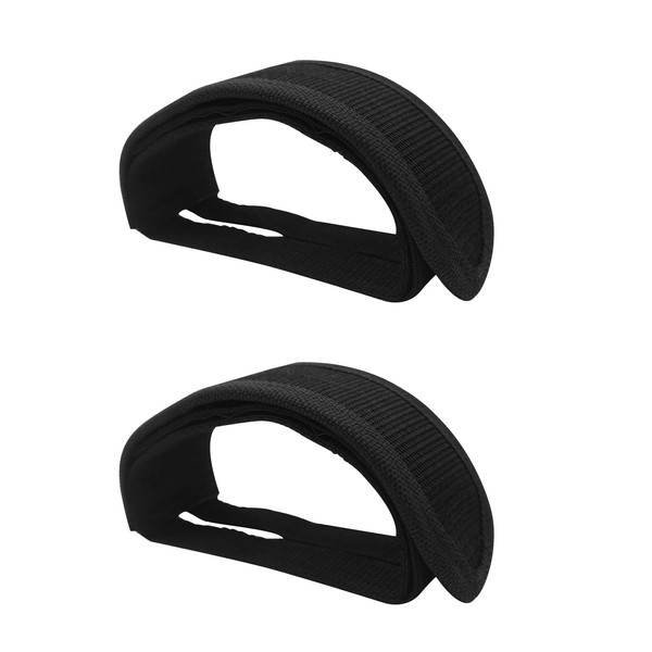 ALLY-MAGIC Bike Pedal Strap Toe Clips Straps Tape, 1 Pair Heavy Duty Nylon Footrest Adjustable Accessory Compatible with BMX, MTB, City Bicycle, Stationary Exercise Bikes (Black) Y7SJD