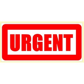 Large Urgent Stickers. 64 Large Urgent Labels. 4 x 2" 100 x 50mm. Flat Packed. EJI Labels