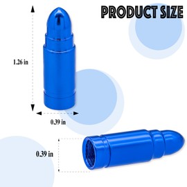 MEAJOO 4PCS Bullet Tire Valve Stem Caps, Anodized Aluminum with Rubber O-Ring Air Leakproof Valve Caps Cover, Universal for Cars, SUVs, Bikes, Trucks and Motorcycles (Blue)