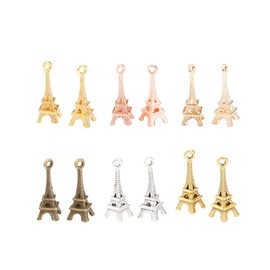 MILISTEN Jewelry Earrings 60 Pcs Eiffel Tower Pendant Charm Tibetan Vintage Metal Building Dangle Charms for DIY Jewelry Keyrchain Necklace Bracelet Accessories Necklace Locket
