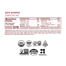 GoMacro MacroBar Organic Vegan Protein Bars - Maple Sea Salt (2.3 Ounce Bars, 12 Count)