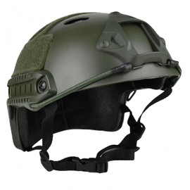 Haverain Tactical Helmet Fast PJ Type Survival Game Helmet Cosplay Helmet Outdoor Airsoft Helmet Survival Game Equipment Beginner Replica Breathable Multifunctional Made of ABS (Green)