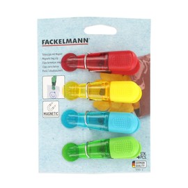 Fackelmann Magnetic Clips Set, Multicoloured (Red, Blue, Yellow and Green), 8.5x2x4cm