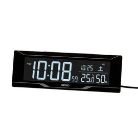 Seiko C3 DL308K Table Alarm Clock, Smartphone Time Correction, Digital, AC Type, Color LCD