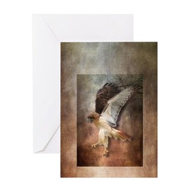 CafePress Evening Hawk Folded Greeting Card Glossy