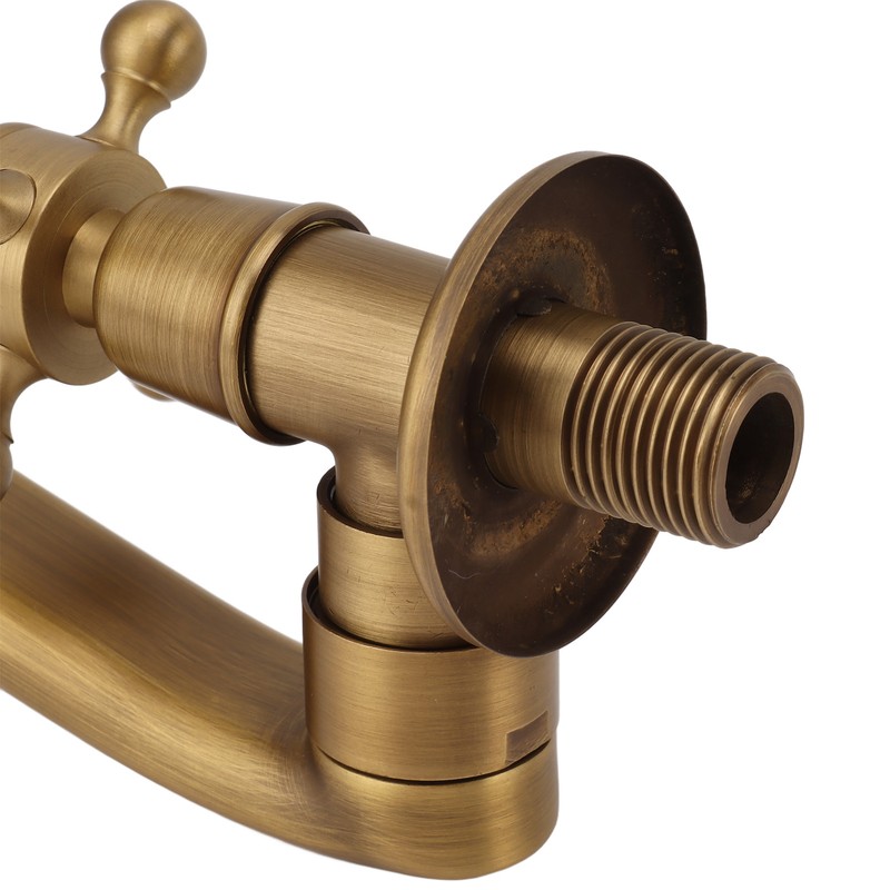 Antique Garden Faucet with Extended Spout Antifreezing Copper Wall Mount