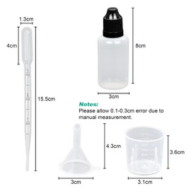 Reyshin 20 Pack 30ml Plastic Dropper Bottle, Plastic Empty Squeezable Dropper Bottles Eye Dropper Dispenser Paint Dropper Bottles with Funnel Measuring Cup Label Transfer Pipette