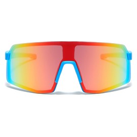 NIDOVIX Kids Baseball Sunglasses for Girls Boys Toddler Age 2-12, UV400 Baseball Sun Glasses Sports Cycling Shades (Blue/Red Mirror)