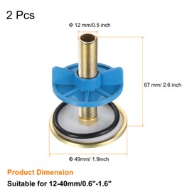 sourcing map 2pcs Kitchen Faucet Hole Cover Copper, 2" Sink Hole for 0.5"-1.6" Plate Cover Stopper Cover Blanking Tap Hole Plug for Kitchen Bathroom, Matte Gold
