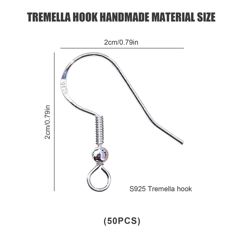 50 Pcs Silver Earring Hooks for Jewellery Making - 925