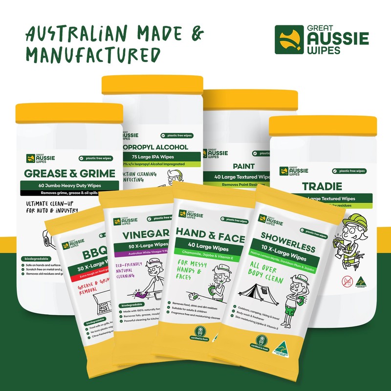 Great Aussie Wipes Vinegar Wipes for Cleaning - Kitchen Wipes