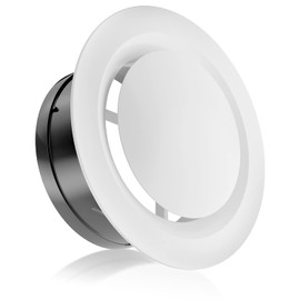 HG POWER ABS Adjustable Air Vent Round Soffit Exhaust Vent White Inline Duct Fan Outlet Vent 3 Inch