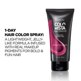 L'Oreal Paris Hair Makeup Temporary 1-Day Hair Color for Blondes, Pink Violet 400, 1 Fluid Ounce