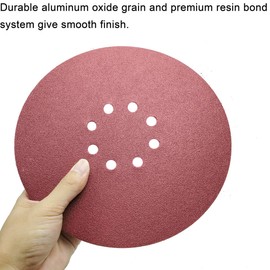 Tonmp 50 PCS 80 Grit 9 Inch 8 Hole Hook-and-Loop Sanding Discs Sandpaper -Premium Aluminum Oxide Sander Paper for Drywall Sander (80 Grit - 50 Pack)