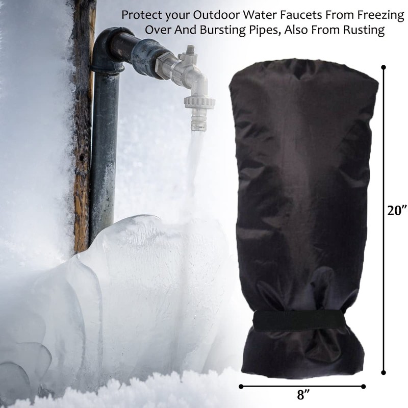 Faucet Cover for Outdoor Standing Faucet Protector Winter Freeze Accessories,