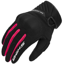 SHIMA SONIC Motorrad Handschuhe Damen Kurze Sommer Motorradhandschuhe Schutz Schutzkleidung Touchscreen Motorcycle Belüftet Verstärkt Leicht Motorbike Sommerhandschuh (Frauen, Rosa, S)