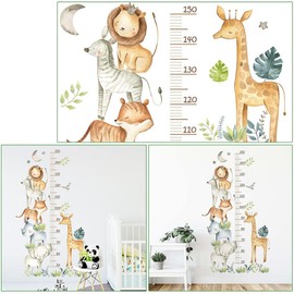 SJBAUTYO Children's Height Chart Wall Sticker, Kids Height Chart Growth Chart Wall Sticker, Measuring Tree Wall Sticker, Children's Room Height Chart Body Size Measuring Wall Sticker, Forest Animals