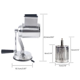 Manual Vegetable Cutter with 5 Stainless Steel Drum, Vegetable Slicer Drum Grater Vegetable Salad Professional Kitchen Aid for Potatoes, Cucumbers and Other Vegetables and Fruits