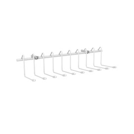 ClosetMaid Hanging Rack for Ties, Belts, Scarves, Jewelry, 10 Hooks, Attaches to Wire Shelving or Wall Mount, Durable Steel, White