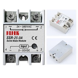 REYLNXR SSR-25DA 25A SSR Relay Module Controlled Solid State Relay Single Phase Semiconductor Relay with Contactless Switch Industrial (Product Model: SSR-25DA, 1 piece)