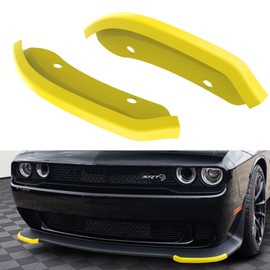 LitMiRaCle Front Bumper Lip Splitter Protector for Dodge Challenger SRT Hellcat 2015 2016 2017 2018 2019 2020 2021 (Not Fit for Widebody and All SXT, GT, R/T Models), Yellow, 2PCS
