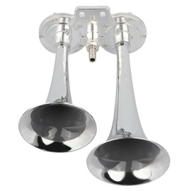 Scitoo 115db Super Loud 3Pcs Electric Air Horns Kit for Vehicles, Applicable for Bus, ATV, Motorcycle, Van, Truck (Silver)