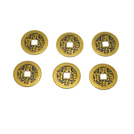 6/Set Brass Chinese Feng Shui I Ching Divination Coins for Success Dia 2.8cm W Fengshuisale Bag Y-1055