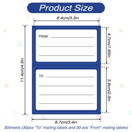 to from Return Address Mailing Labels 120 Pcs Blank Self Adhesive Mail Shipping Label Postage Guaranteed Stickers 4.5x3.5Inch Handwriting to/from Address Tags for Package, Gift, Mailing Box, Envelopes