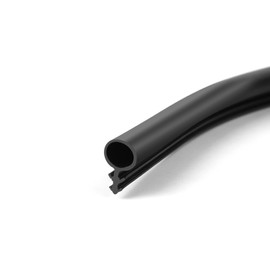 Windows Kerf Weather Stripping Seal Strip, Bulb Bubble Kerf Mount, TPE Flange Easily Applied to Door Frame Card Slot Installation (1/4" Bulb Diameter x 16.4' Long, Black)