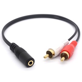 BSHTU Gold Plated 3.5mm Female to 2 RCA Male Audio Stereo Y Splitter Cable AV Adapter for Smartphones, Tablets and mp3 Players, Home Theater (2RCA Male)