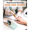 HOMEASY Nail Drill 40000RPM - Rechargeable Nail File with Bits,