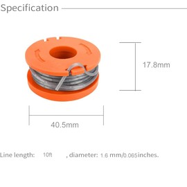 mzoLife Strimmer Spool Compatible with Mac Allister MGTP18Li Trimmer Line, 10ft 1.65 mm Autofeed Strimmers Replacement Spools with Spool Cover (4PCS+1)