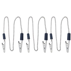 MZMing Pack of 3 50 cm Grain Chain Napkin Clips Towel Apron Bib Metal Napkin Clip Chain - Silver Flexible Napkin Holder Napkin Lanyard Collar for Elderly Adults Children